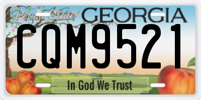 GA license plate CQM9521