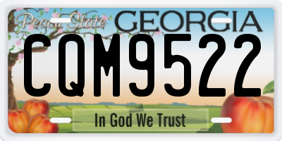 GA license plate CQM9522