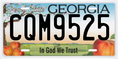GA license plate CQM9525