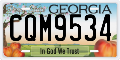 GA license plate CQM9534