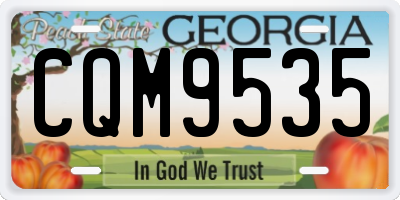 GA license plate CQM9535