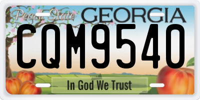 GA license plate CQM9540