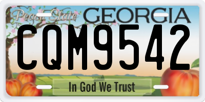 GA license plate CQM9542
