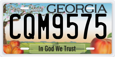 GA license plate CQM9575