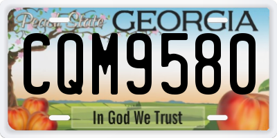 GA license plate CQM9580