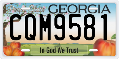 GA license plate CQM9581