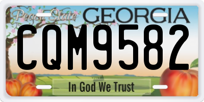GA license plate CQM9582