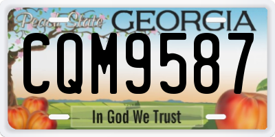 GA license plate CQM9587