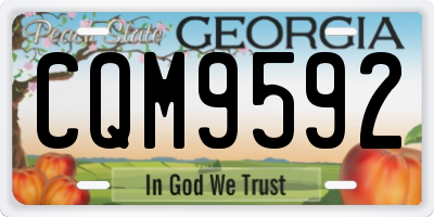 GA license plate CQM9592