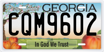 GA license plate CQM9602