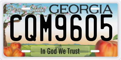 GA license plate CQM9605