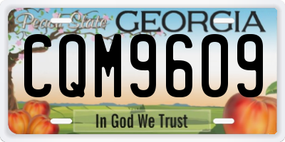 GA license plate CQM9609