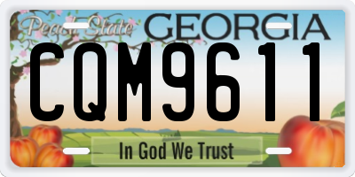 GA license plate CQM9611