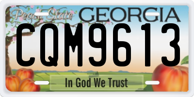 GA license plate CQM9613