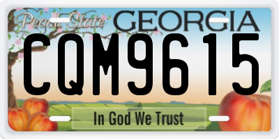 GA license plate CQM9615