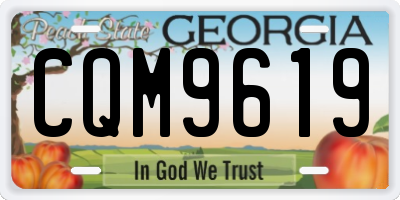 GA license plate CQM9619
