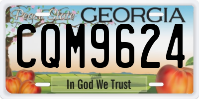 GA license plate CQM9624