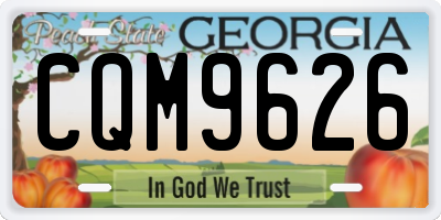 GA license plate CQM9626