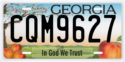 GA license plate CQM9627
