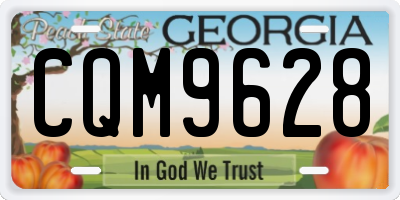 GA license plate CQM9628