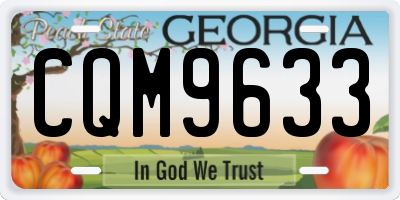 GA license plate CQM9633