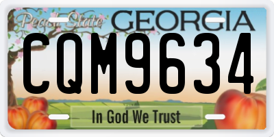 GA license plate CQM9634