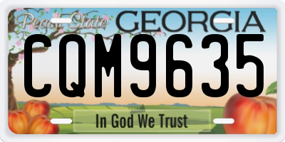 GA license plate CQM9635