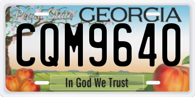 GA license plate CQM9640