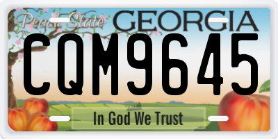GA license plate CQM9645