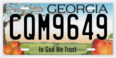 GA license plate CQM9649