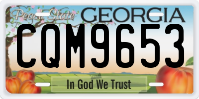 GA license plate CQM9653