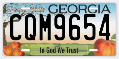 GA license plate CQM9654