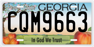 GA license plate CQM9663