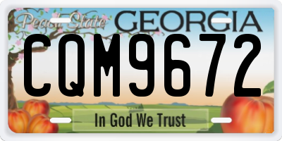GA license plate CQM9672