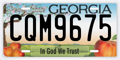 GA license plate CQM9675