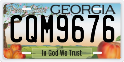 GA license plate CQM9676