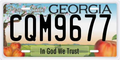 GA license plate CQM9677