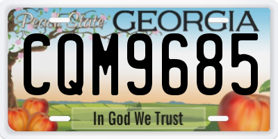 GA license plate CQM9685