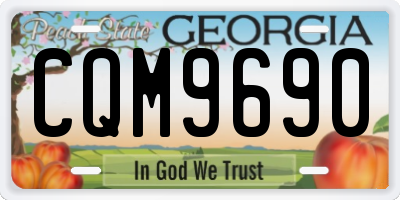 GA license plate CQM9690
