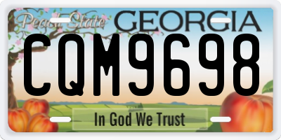 GA license plate CQM9698