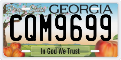 GA license plate CQM9699