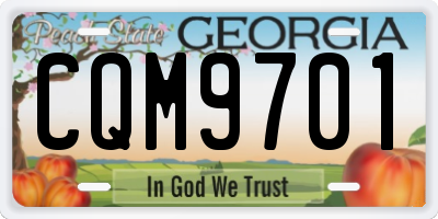 GA license plate CQM9701