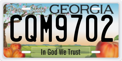 GA license plate CQM9702