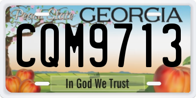 GA license plate CQM9713