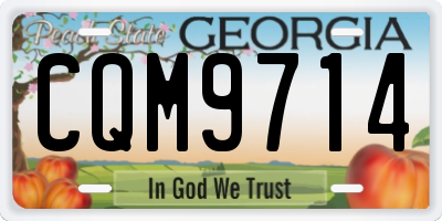 GA license plate CQM9714