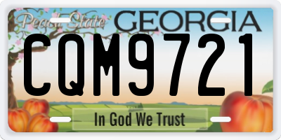 GA license plate CQM9721