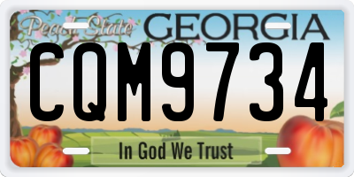 GA license plate CQM9734