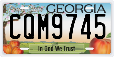 GA license plate CQM9745