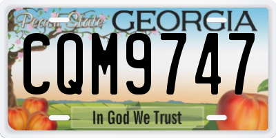 GA license plate CQM9747