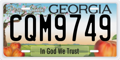 GA license plate CQM9749
